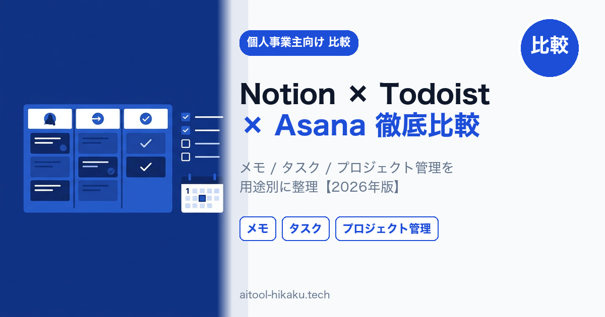 Notion・Todoist・Asana比較記事のアイキャッチ