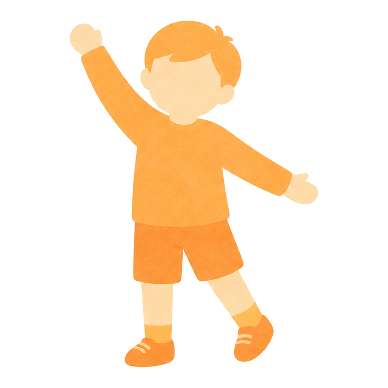 小学生のきみへ（元気な子どものイラスト）